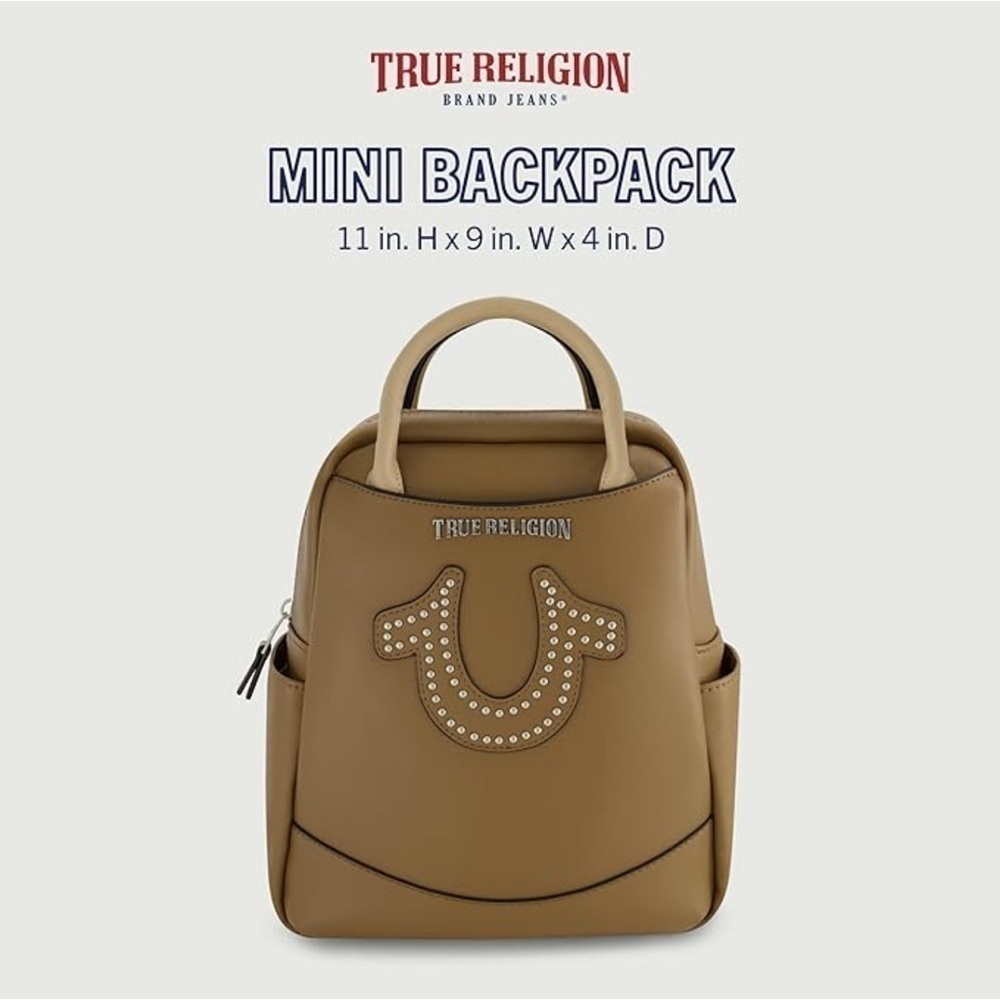 True Religion mini backpack studded light brown